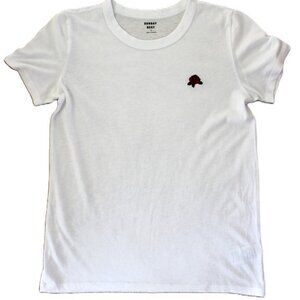 ARITZIA Sunday Best, Slim Fit Lightweight Tee with Rose Embroidery in White (S)